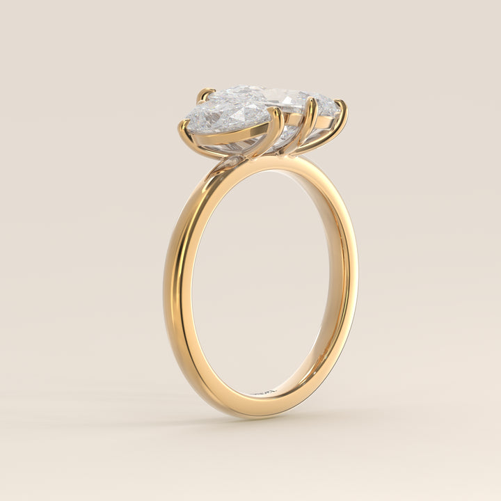 Léa – Birnenförmiger Toi et Moi Labor-Diamantring – 18 Karat Gold – 2,72 ct
