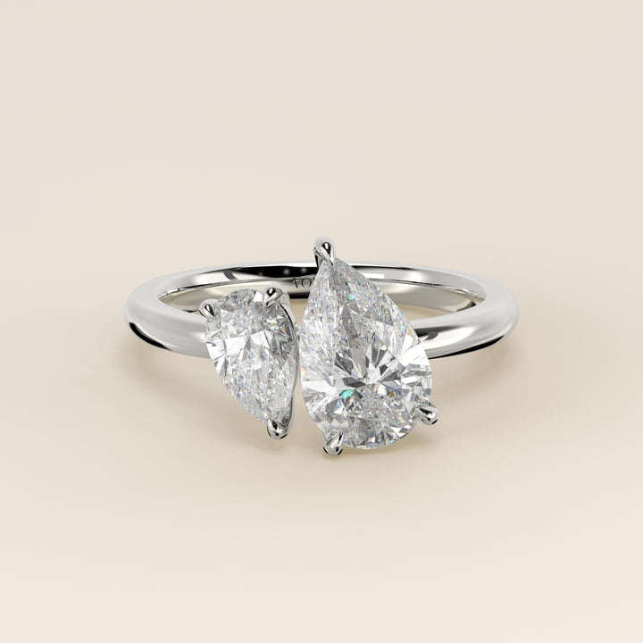 Léa – Birnenförmiger Toi et Moi Labor-Diamantring – 18 Karat Gold – 2,72 ct