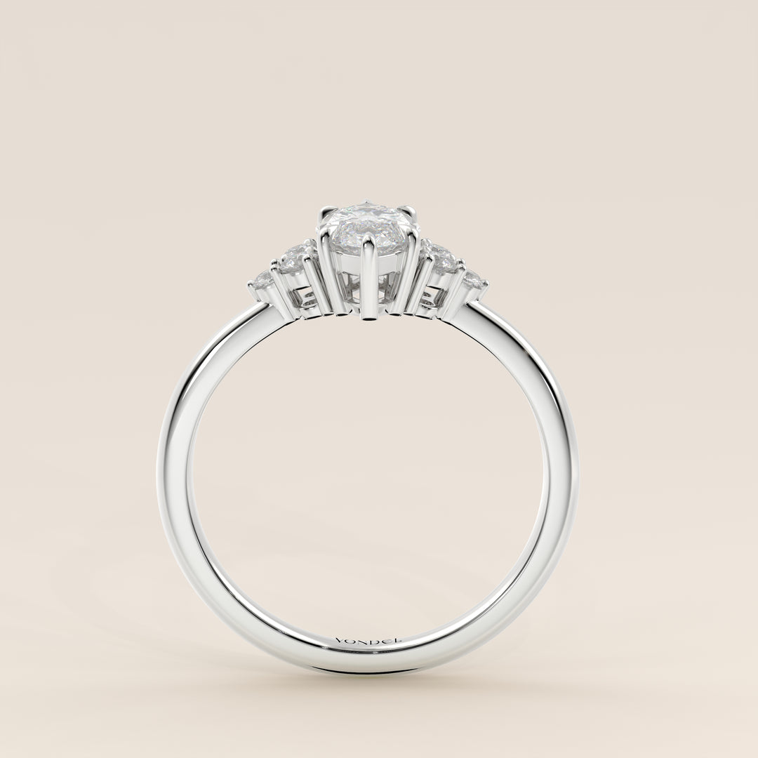 Cindy - Marquise Trilogy Cluster Lab Grown Diamond Ring with Low Setting