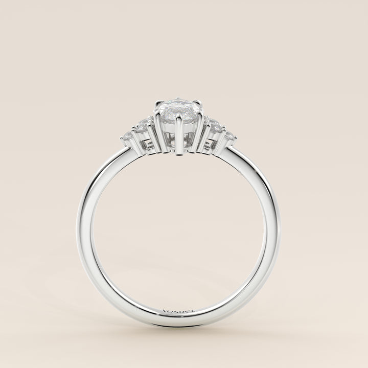 Cindy - Marquise Trilogy Cluster Lab Grown Diamond Ring with Low Setting