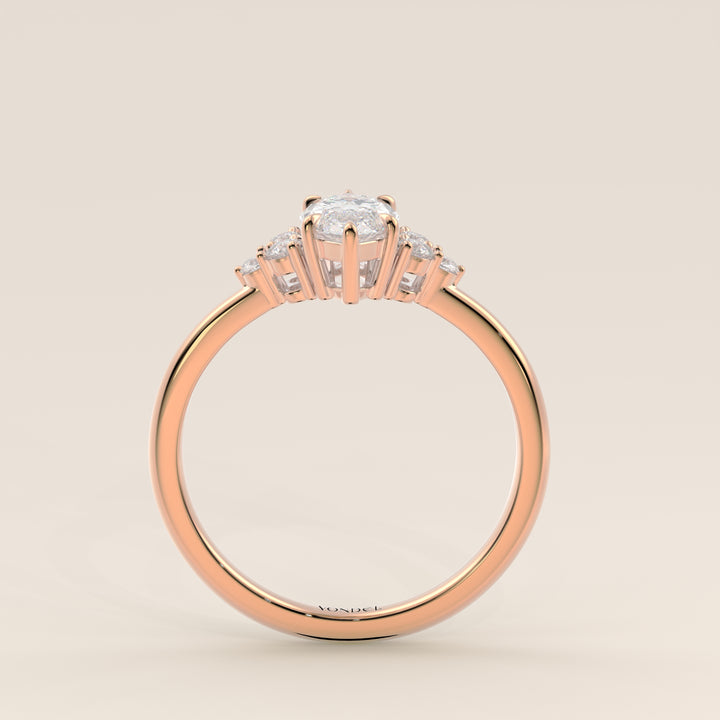 Cindy - Marquise Trilogy Cluster Lab Grown Diamond Ring with Low Setting
