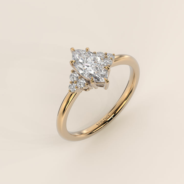 Cindy - Marquise Trilogy Cluster Lab Grown Diamond Ring with Low Setting