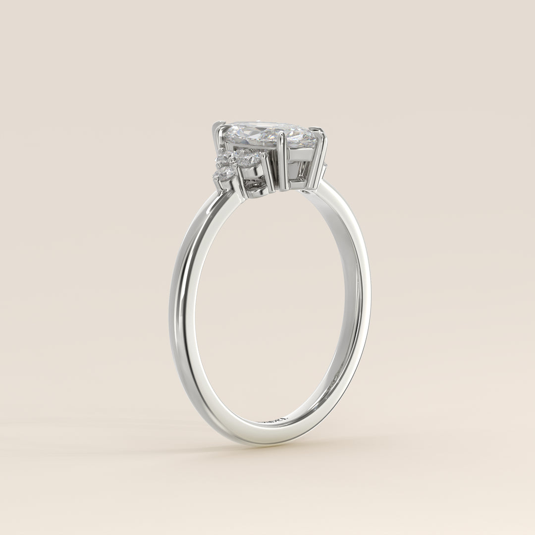 Cindy - Marquise Trilogy Cluster Lab Grown Diamond Ring with Low Setting