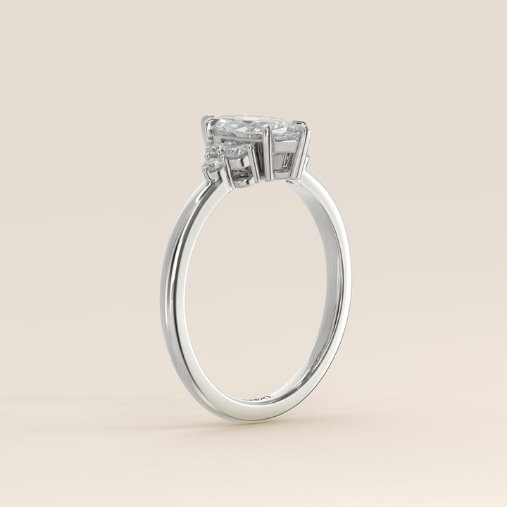 Cindy - Marquise Trilogy Cluster Lab Grown Diamond Ring with Low Setting