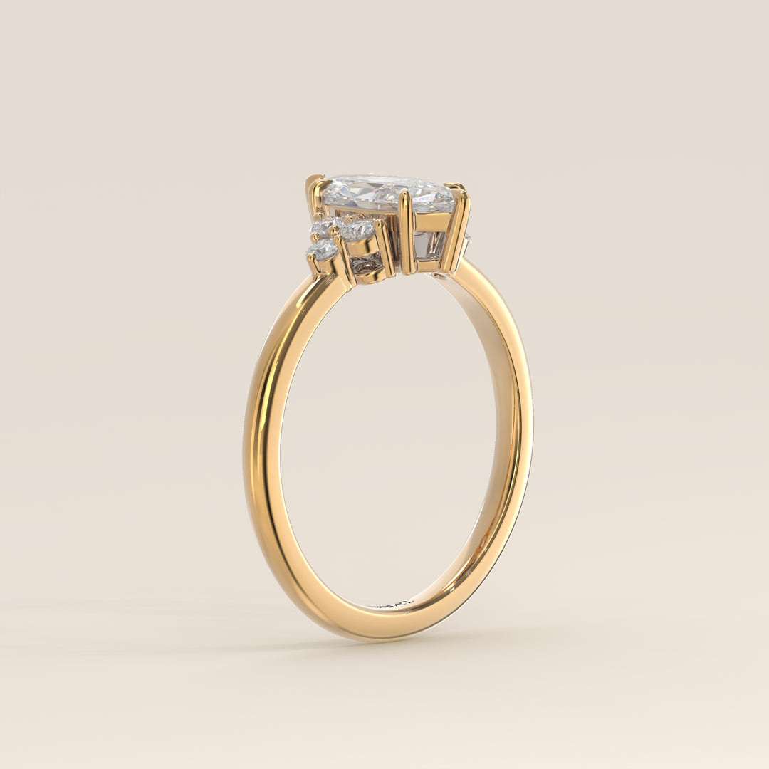 Cindy - Marquise Trilogy Cluster Lab Grown Diamond Ring with Low Setting