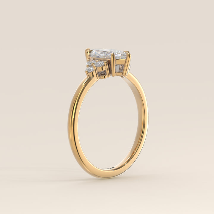 Cindy - Marquise Trilogy Cluster Lab Grown Diamond Ring with Low Setting
