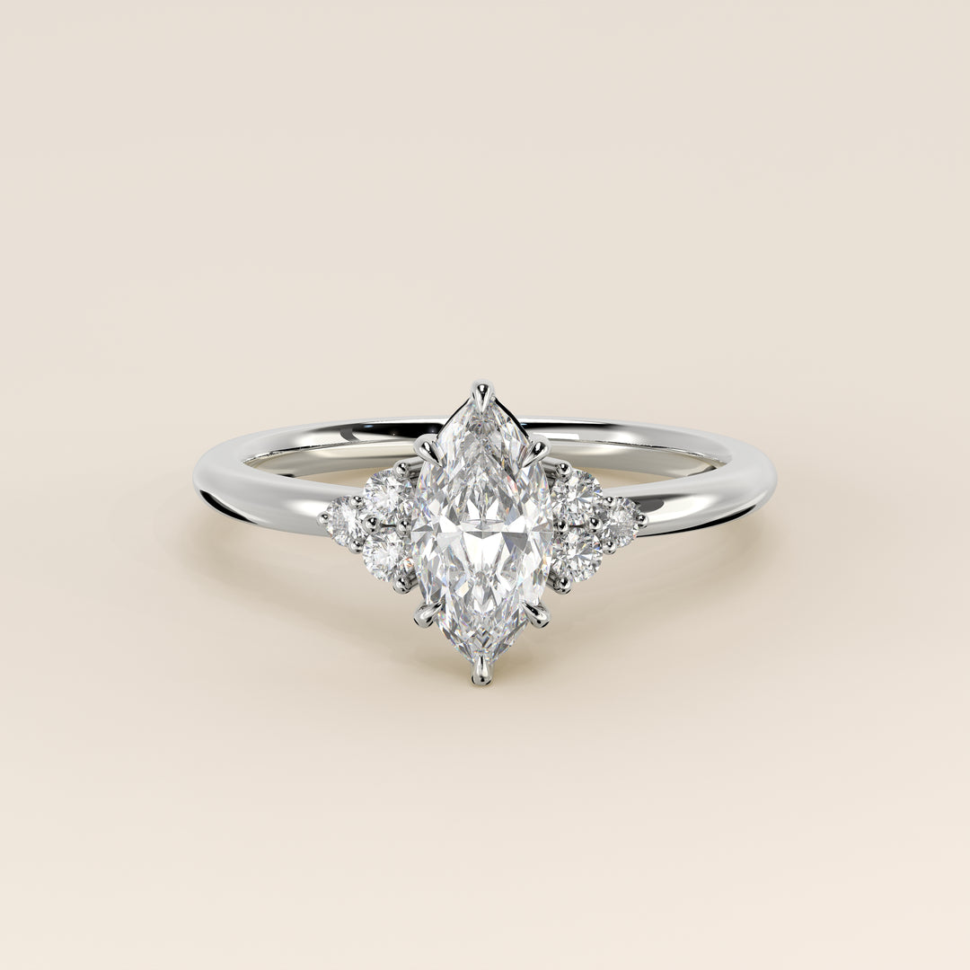 Cindy - Marquise Trilogy Cluster Lab Grown Diamond Ring with Low Setting