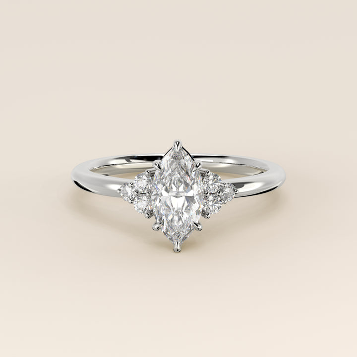 Cindy - Marquise Trilogy Cluster Lab Grown Diamond Ring with Low Setting