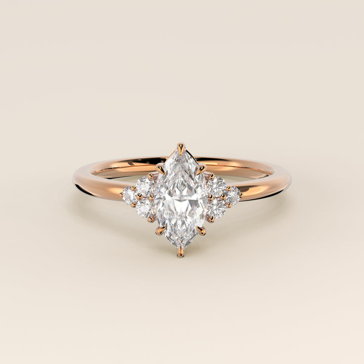 Cindy - Marquise Trilogy Cluster Lab Grown Diamond Ring with Low Setting
