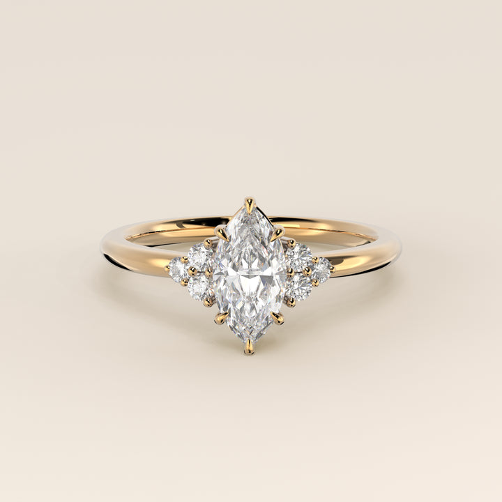 Cindy - Marquise Trilogy Cluster Lab Grown Diamond Ring with Low Setting