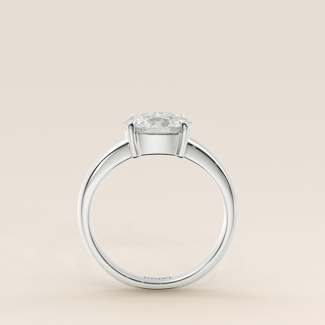 Joan - Oval East to West Lab Grown Diamond Ring with Wide Band