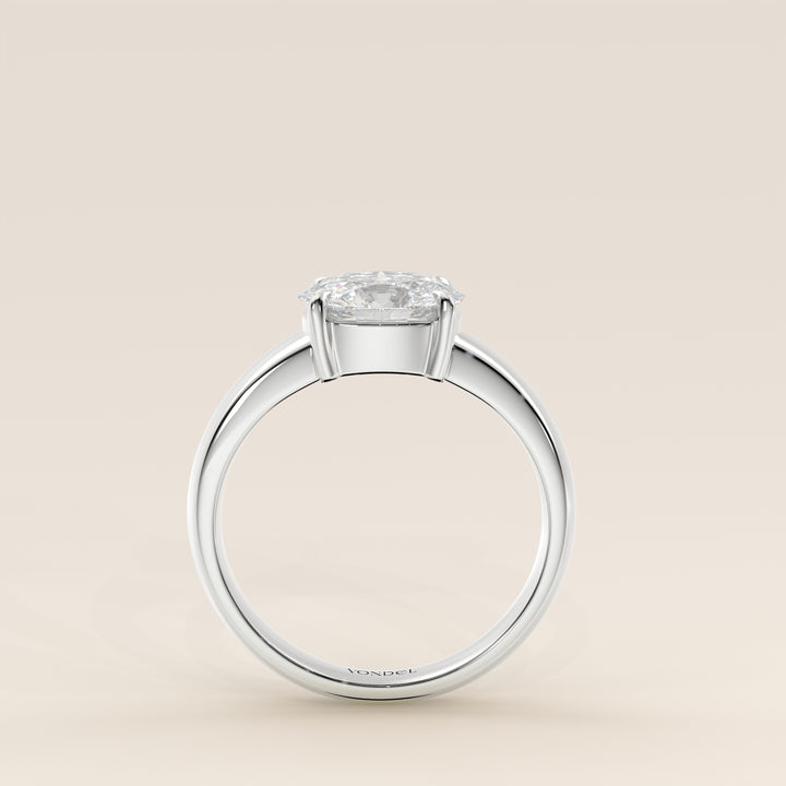 Joan - Oval East to West Lab Grown Diamond Ring with Wide Band