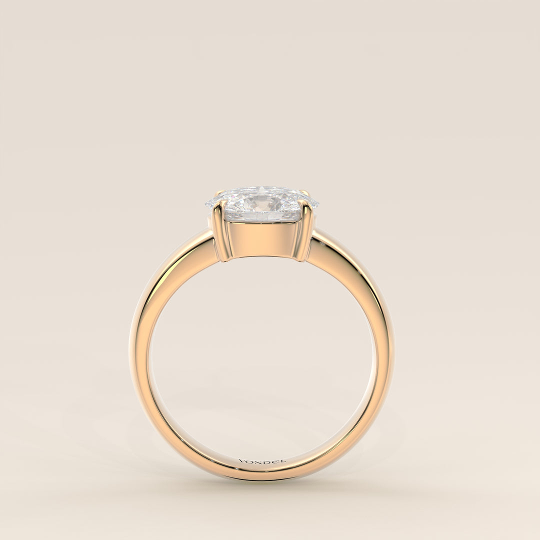 Joan - Oval East to West Lab Grown Diamond Ring with Wide Band