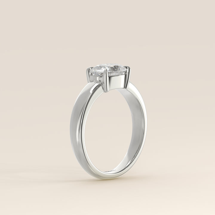 Joan - Oval East to West Lab Grown Diamond Ring with Wide Band