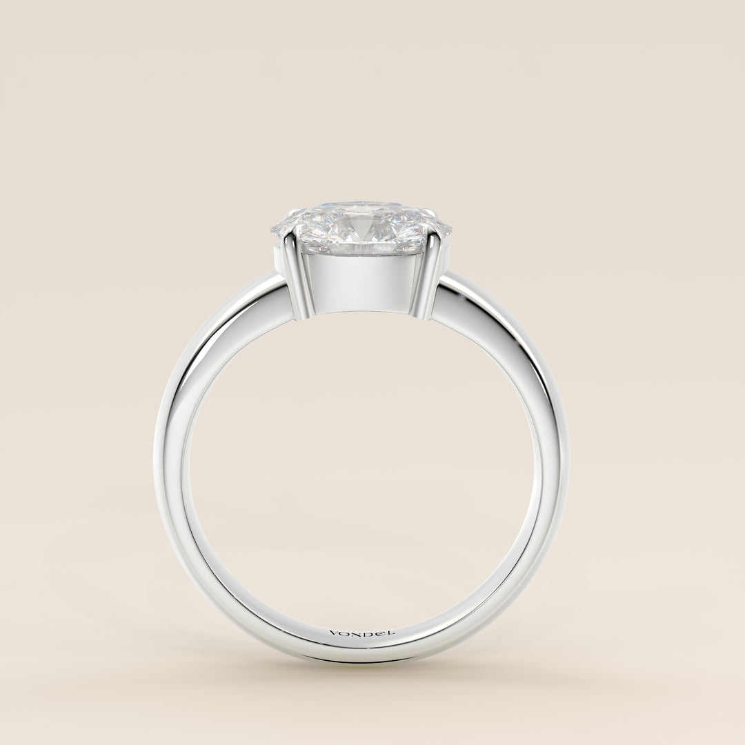 Joan - Oval East to West Lab Grown Diamond Ring with Wide Band