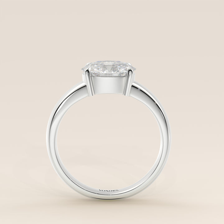 Joan - Oval East to West Lab Grown Diamond Ring with Wide Band