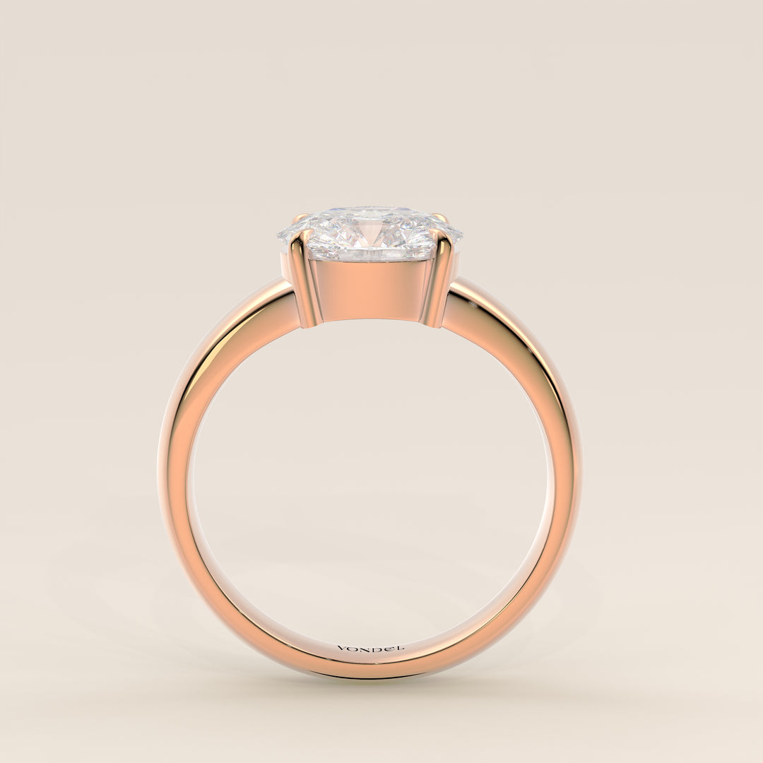 Joan - Oval East to West Lab Grown Diamond Ring with Wide Band