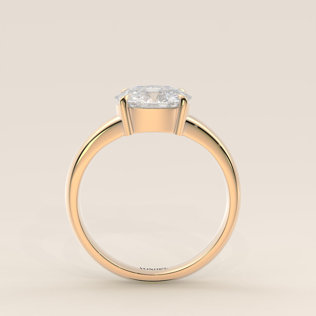 Joan - Oval East to West Lab Grown Diamond Ring with Wide Band
