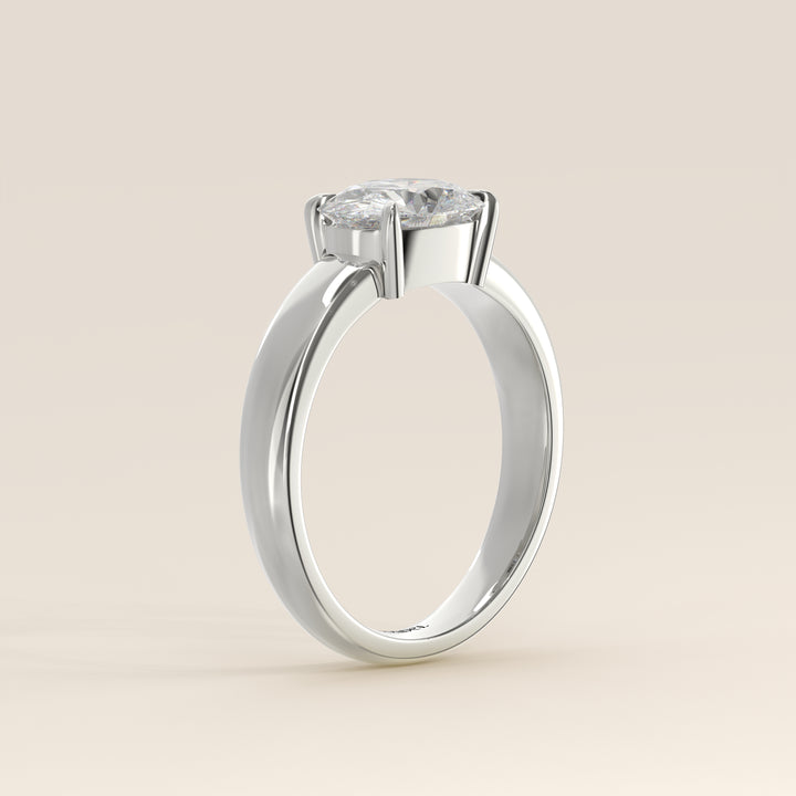 Joan - Oval East to West Lab Grown Diamond Ring with Wide Band