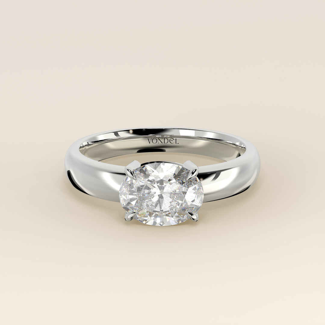 Joan - Oval East to West Lab Grown Diamond Ring with Wide Band
