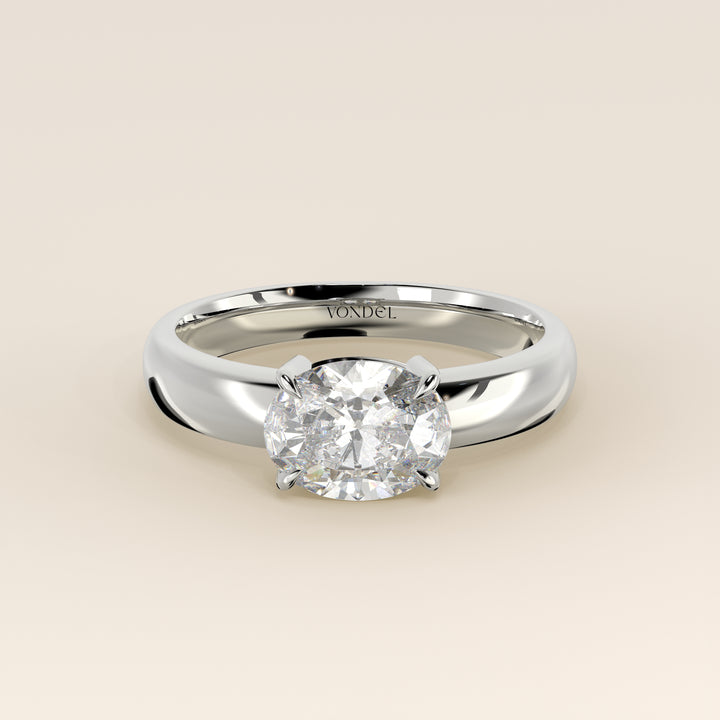 Joan - Oval East to West Lab Grown Diamond Ring with Wide Band