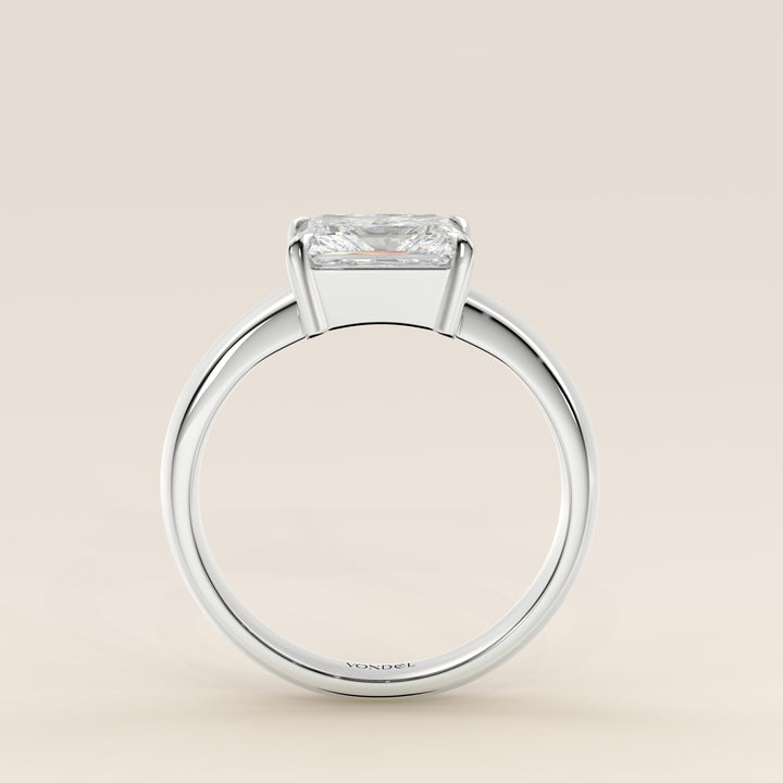 Joan - Radiant East to West Lab Grown Diamond Ring with Wide Band