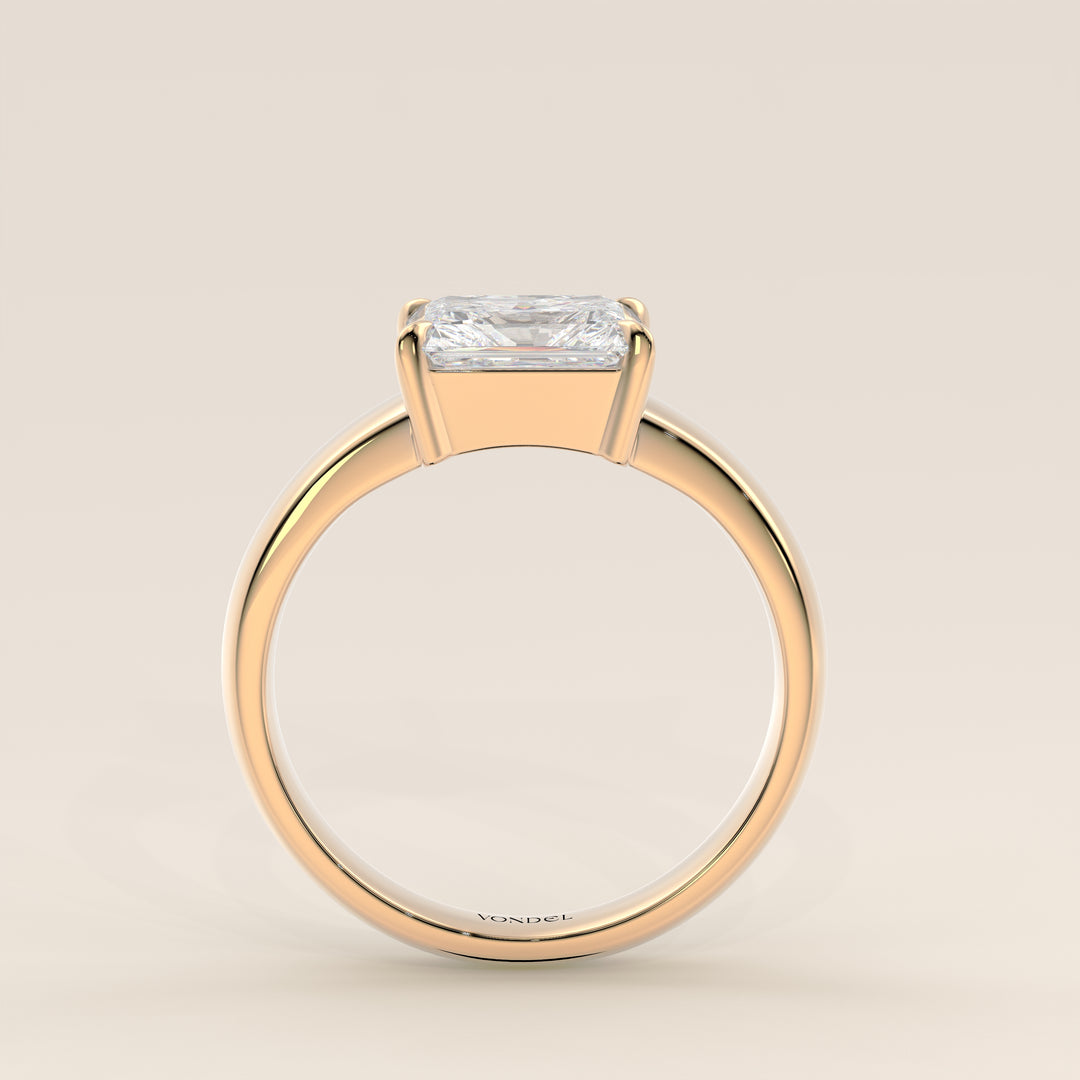 Joan - Radiant East to West Lab Grown Diamond Ring with Wide Band