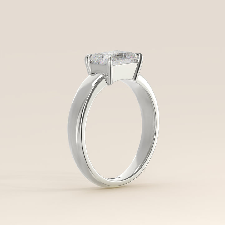 Joan - Radiant East to West Lab Grown Diamond Ring with Wide Band