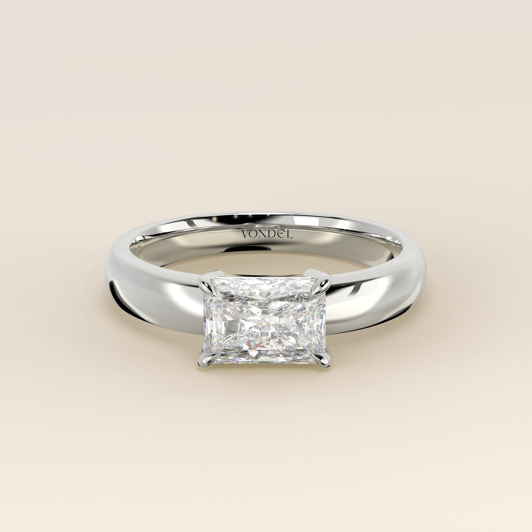 Joan - Radiant East to West Lab Grown Diamond Ring with Wide Band