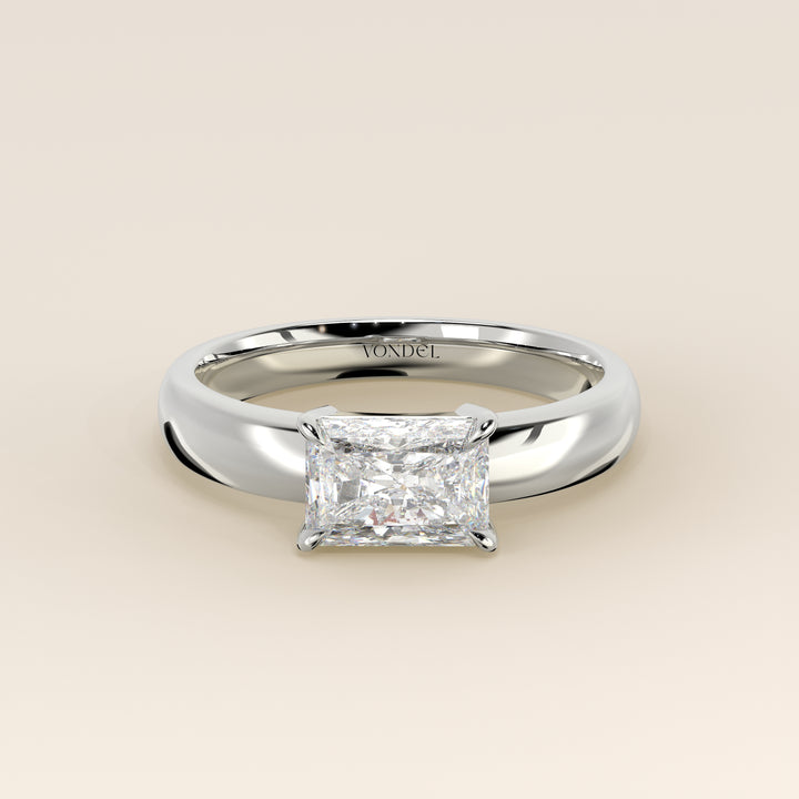Joan - Radiant East to West Lab Grown Diamond Ring with Wide Band