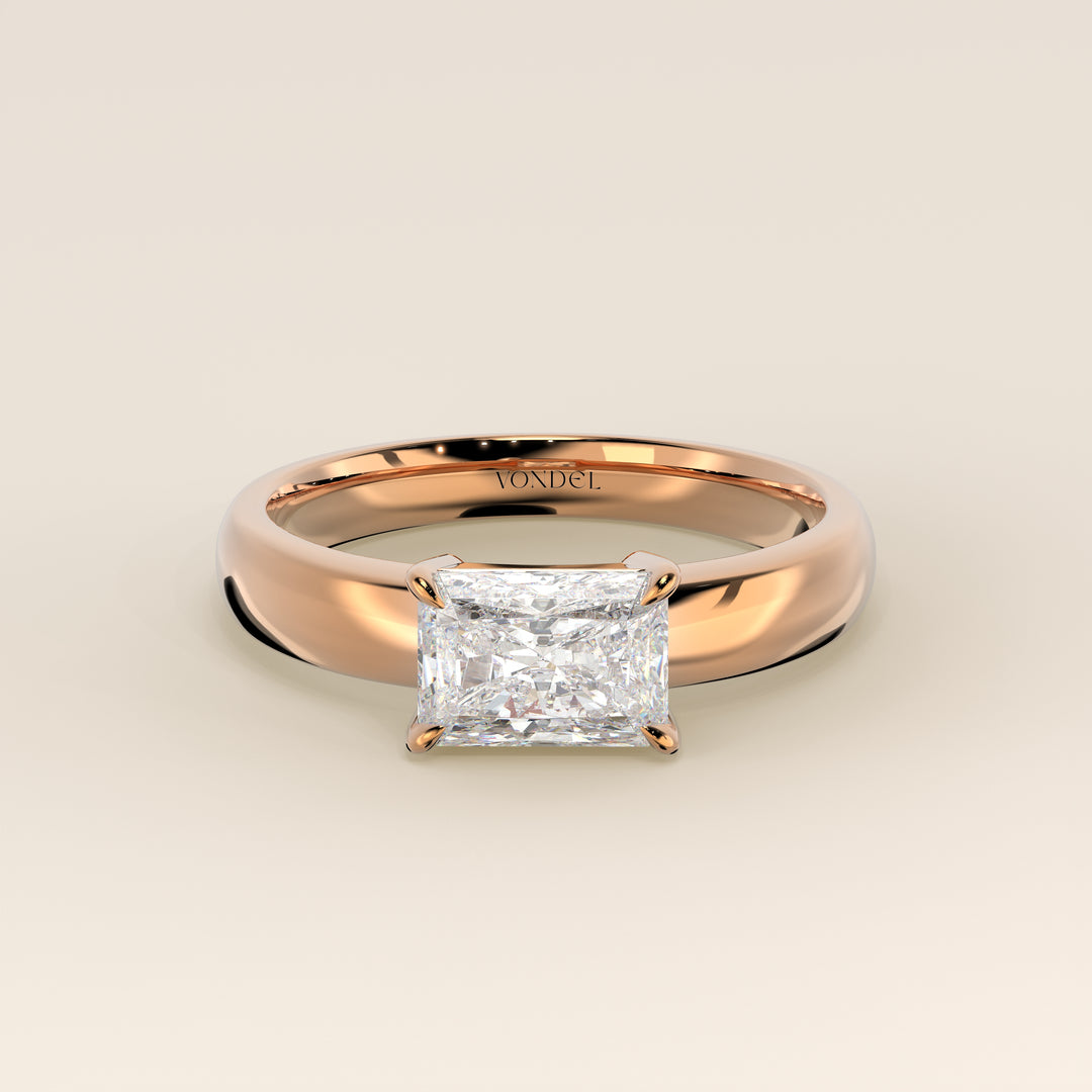 Joan - Radiant East to West Lab Grown Diamond Ring with Wide Band