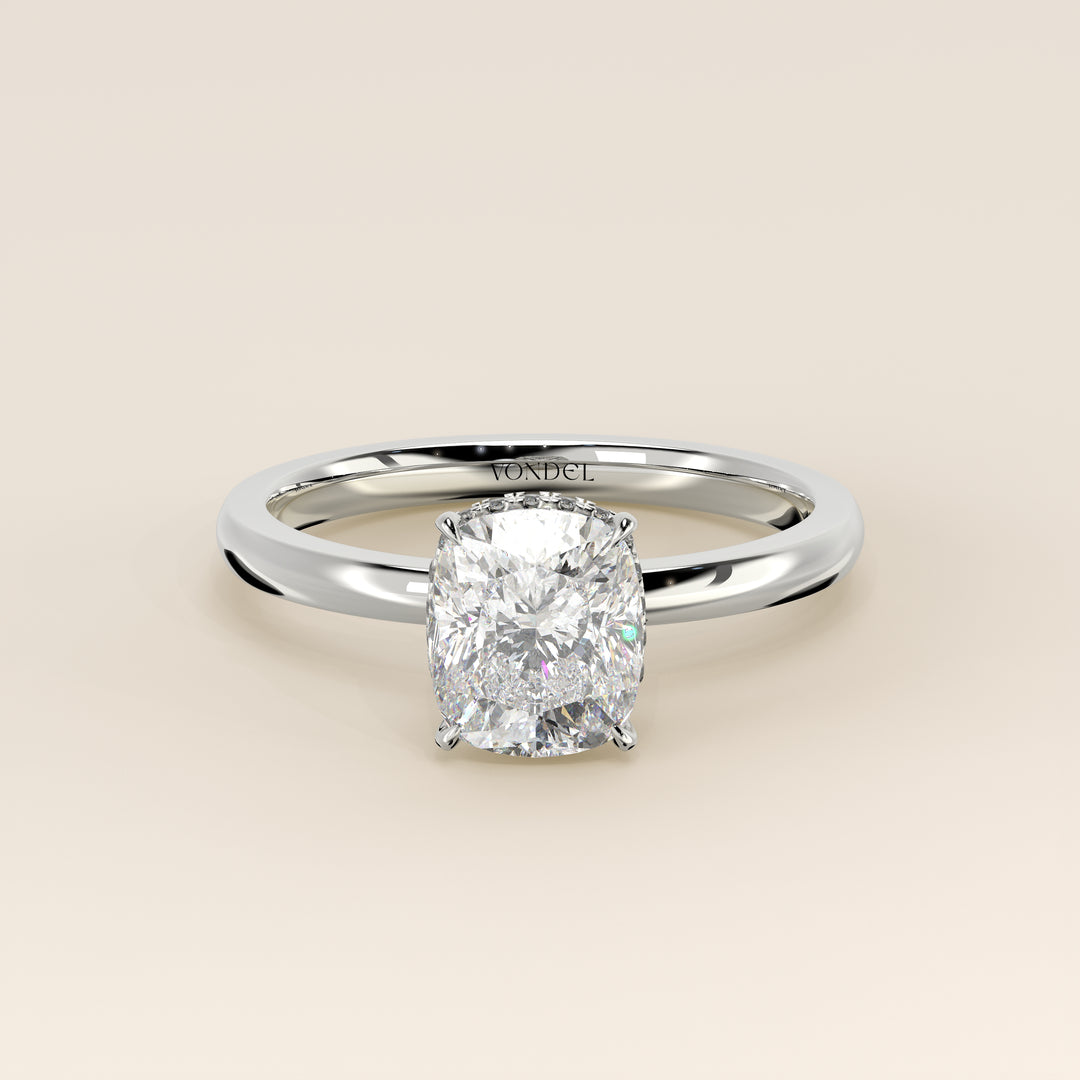 Lexi - Elongated Cushion Lab Grown Diamond Ring Solitair with Wrap Around Halo