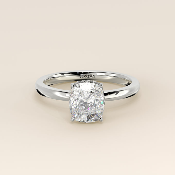 Lexi - Elongated Cushion Lab Grown Diamond Ring Solitair with Wrap Around Halo