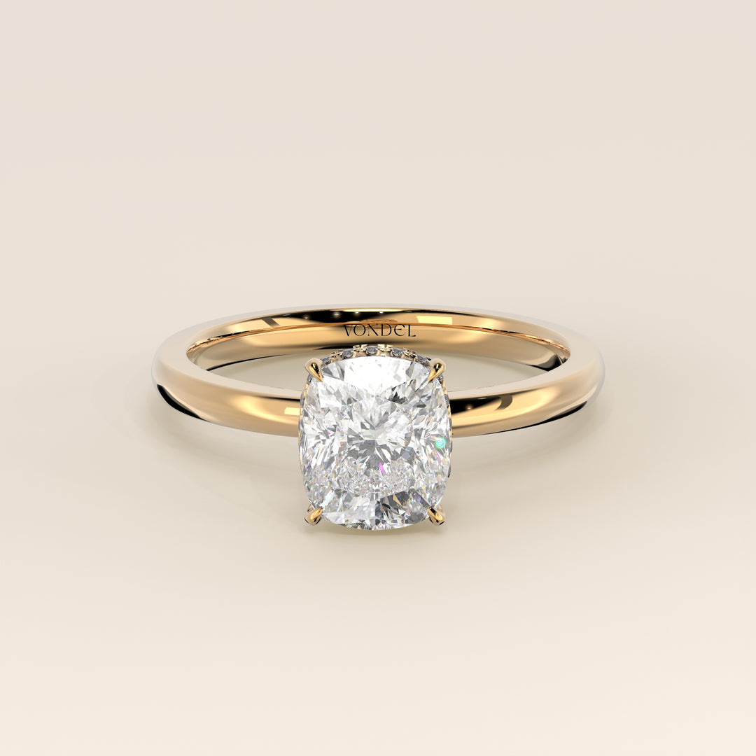 Lexi - Elongated Cushion Lab Grown Diamond Ring Solitair with Wrap Around Halo