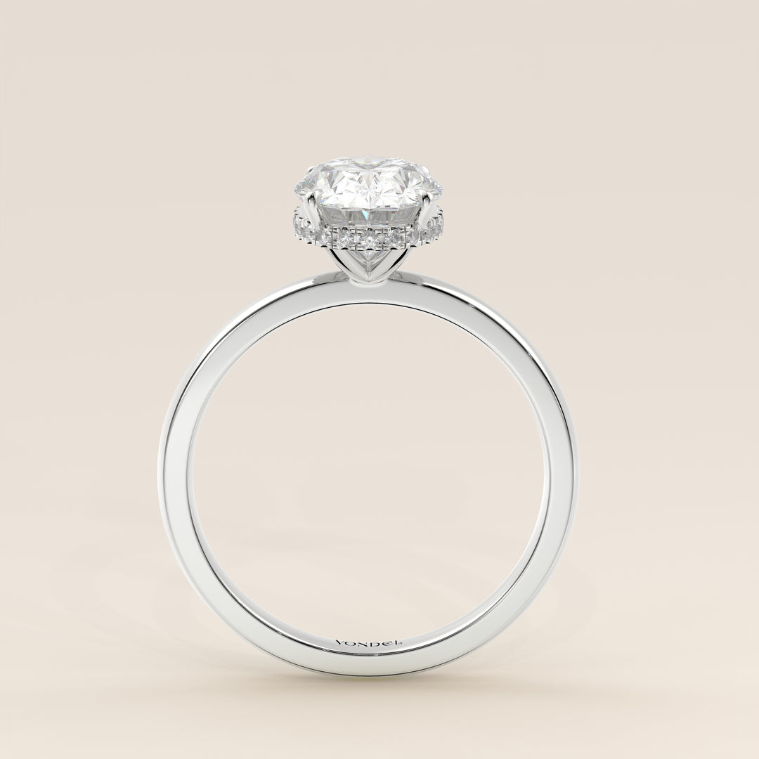 Lexi - Oval Lab Grown Diamond Ring Solitair with Wrap Around Halo
