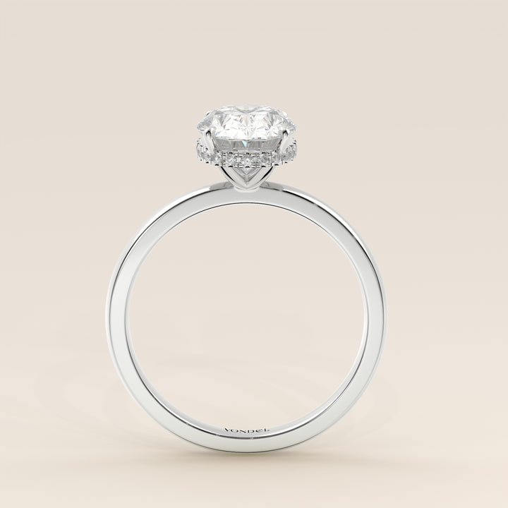 Lexi - Oval Lab Grown Diamond Ring Solitair with Wrap Around Halo