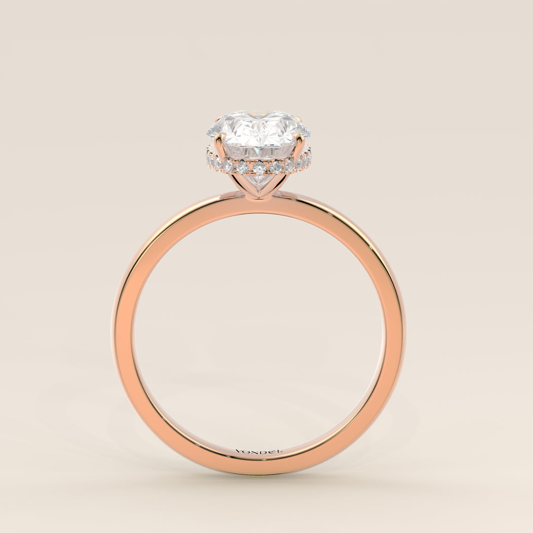 Lexi - Oval Lab Grown Diamond Ring Solitair with Wrap Around Halo