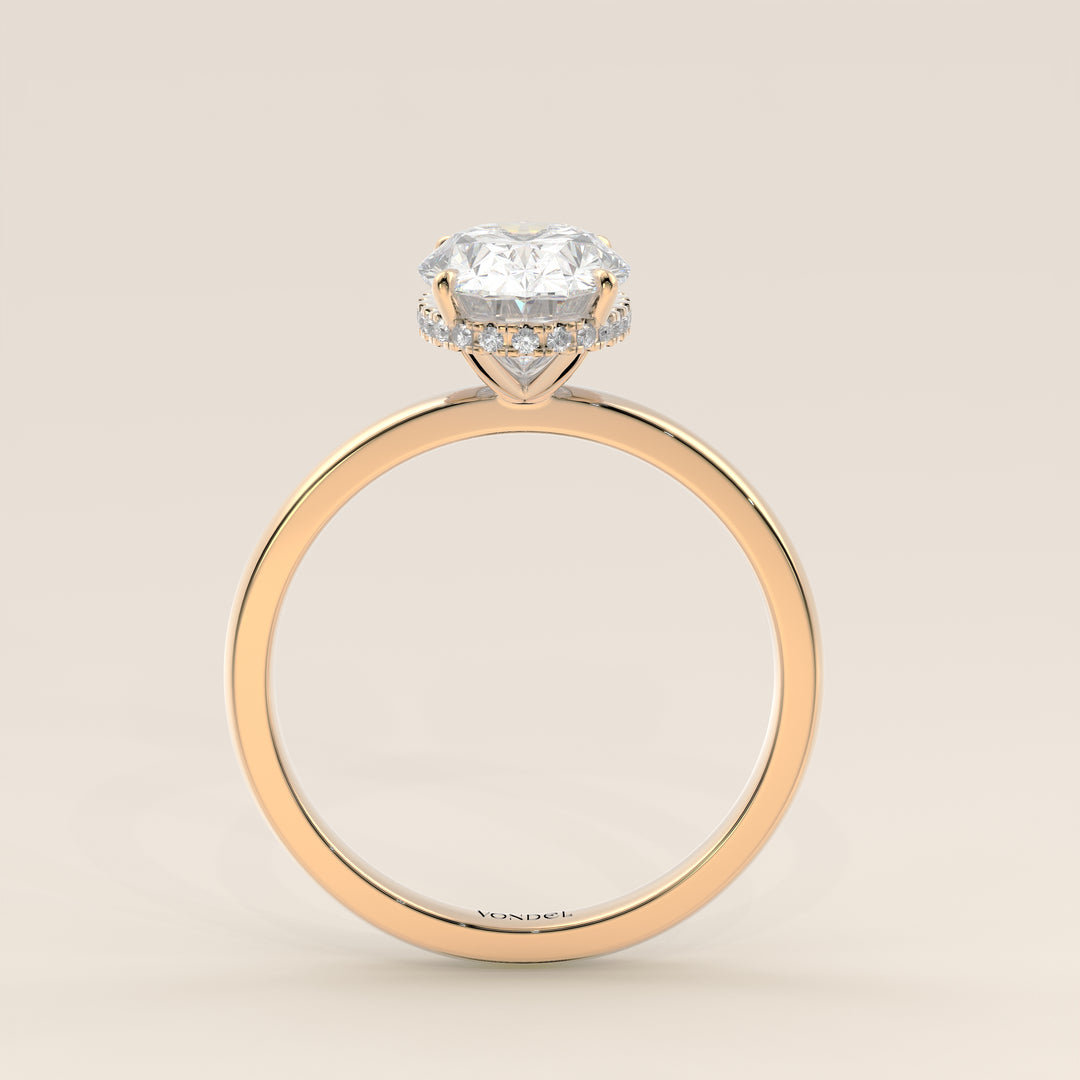 Lexi - Oval Lab Grown Diamond Ring Solitair with Wrap Around Halo