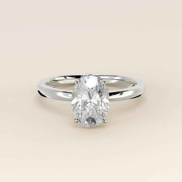 Lexi - Oval Lab Grown Diamond Ring Solitair with Wrap Around Halo