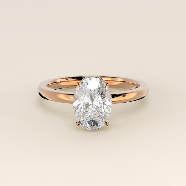 Lexi - Oval Lab Grown Diamond Ring Solitair with Wrap Around Halo