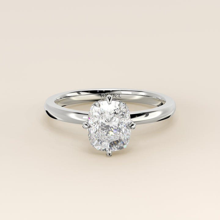 Camila - Elongated Cushion Lab Grown Diamond Ring Solitair with Compass Prongs and Hidden Halo (kopie)