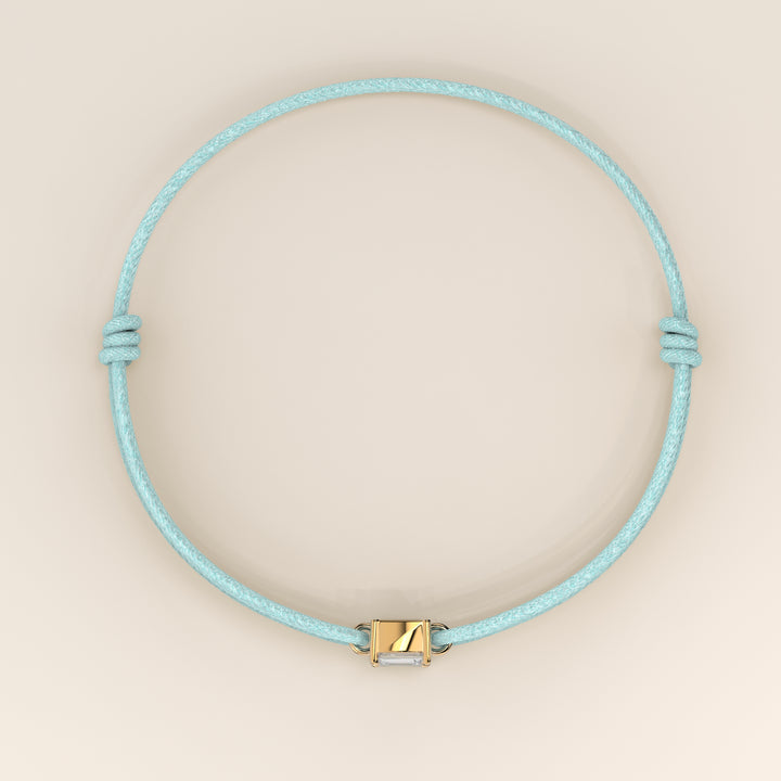Nora - Emerald Lab Grown Diamond Pendant Bracelet with Satin Cord
