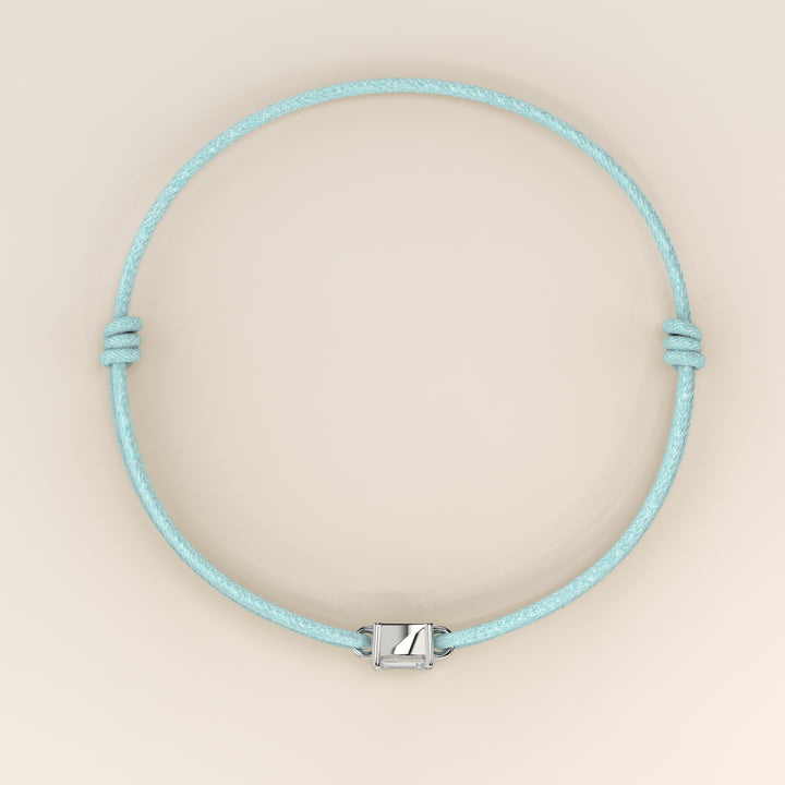 Nora - Emerald Lab Grown Diamond Pendant Bracelet with Satin Cord