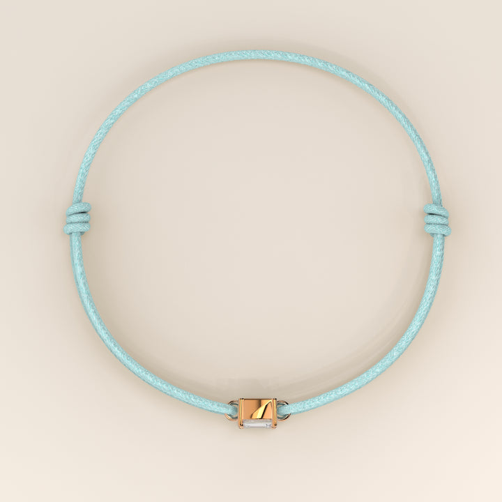 Nora - Emerald Lab Grown Diamond Pendant Bracelet with Satin Cord