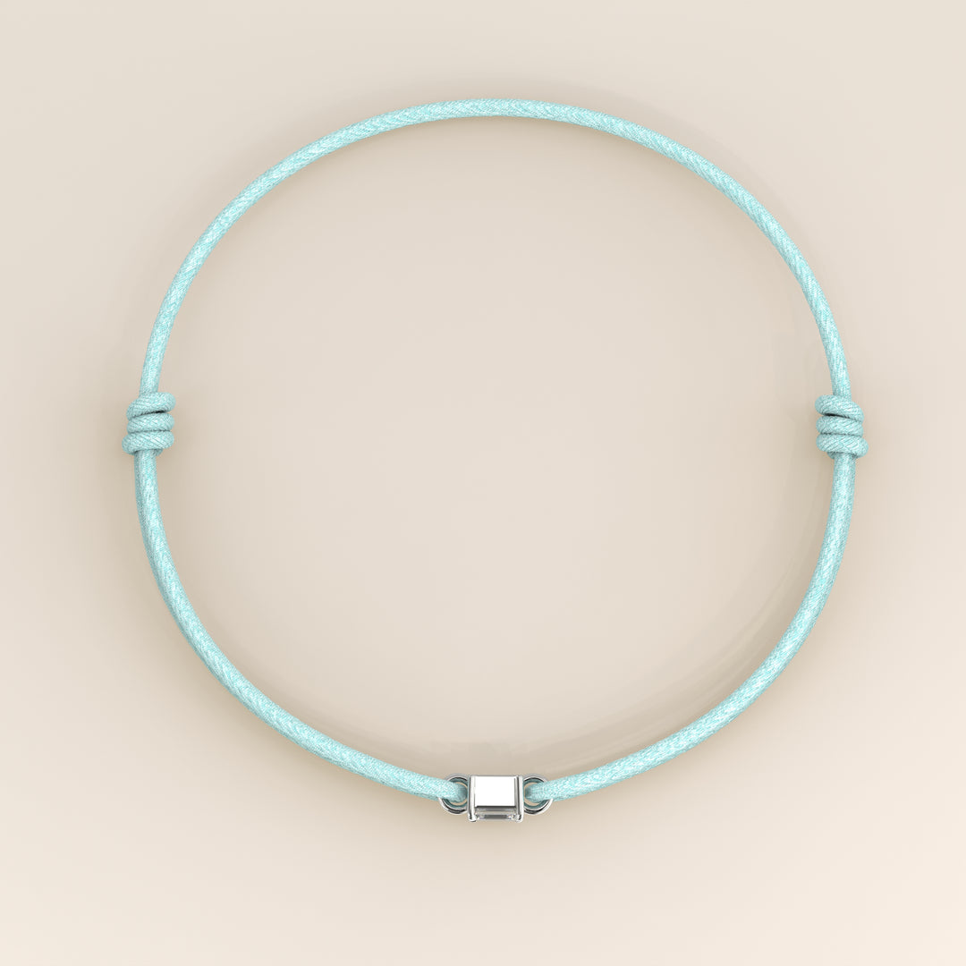 Nora - Emerald Lab Grown Diamond Pendant Bracelet with Satin Cord