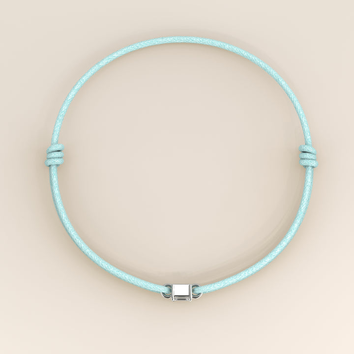 Nora - Emerald Lab Grown Diamond Pendant Bracelet with Satin Cord