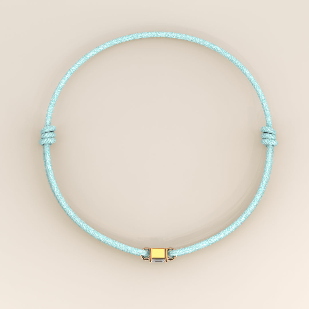 Nora - Emerald Lab Grown Diamond Pendant Bracelet with Satin Cord