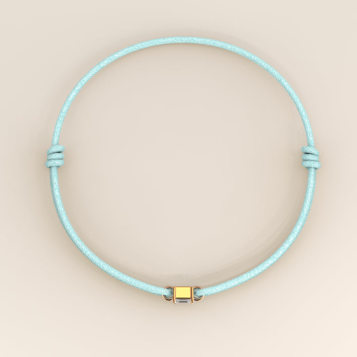 Nora - Emerald Lab Grown Diamond Pendant Bracelet with Satin Cord