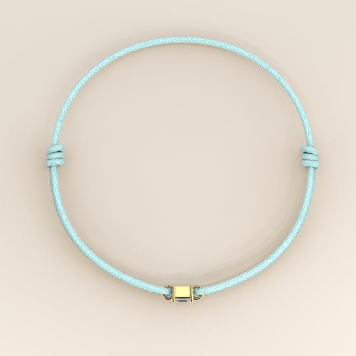 Nora - Emerald Lab Grown Diamond Pendant Bracelet with Satin Cord