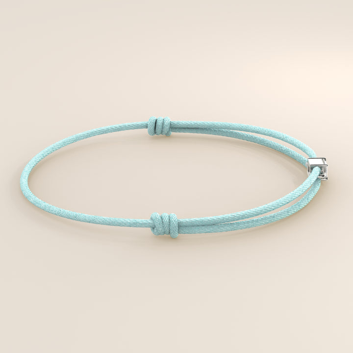 Nora - Emerald Lab Grown Diamond Pendant Bracelet with Satin Cord